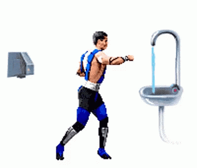 mortal kombat - scorpion washing hands.gif