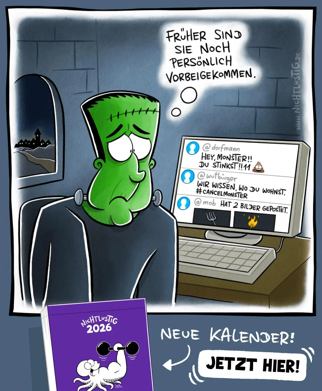 nichtlustig - frankenstein mobbing.webp
