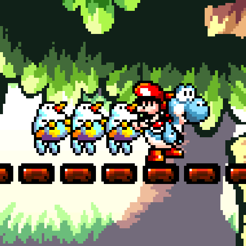 blue_yoshi_dancing_on_bridge.gif